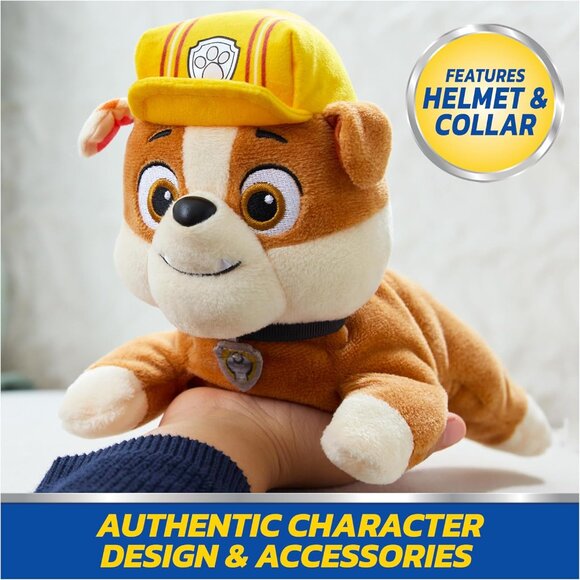 PAW PATROL GUND Rubble Plush, Official Lounging Rubble Plush  Paw Patrol GUND Rubble Plush Official Lounging Rubble Plush Toy Weighted